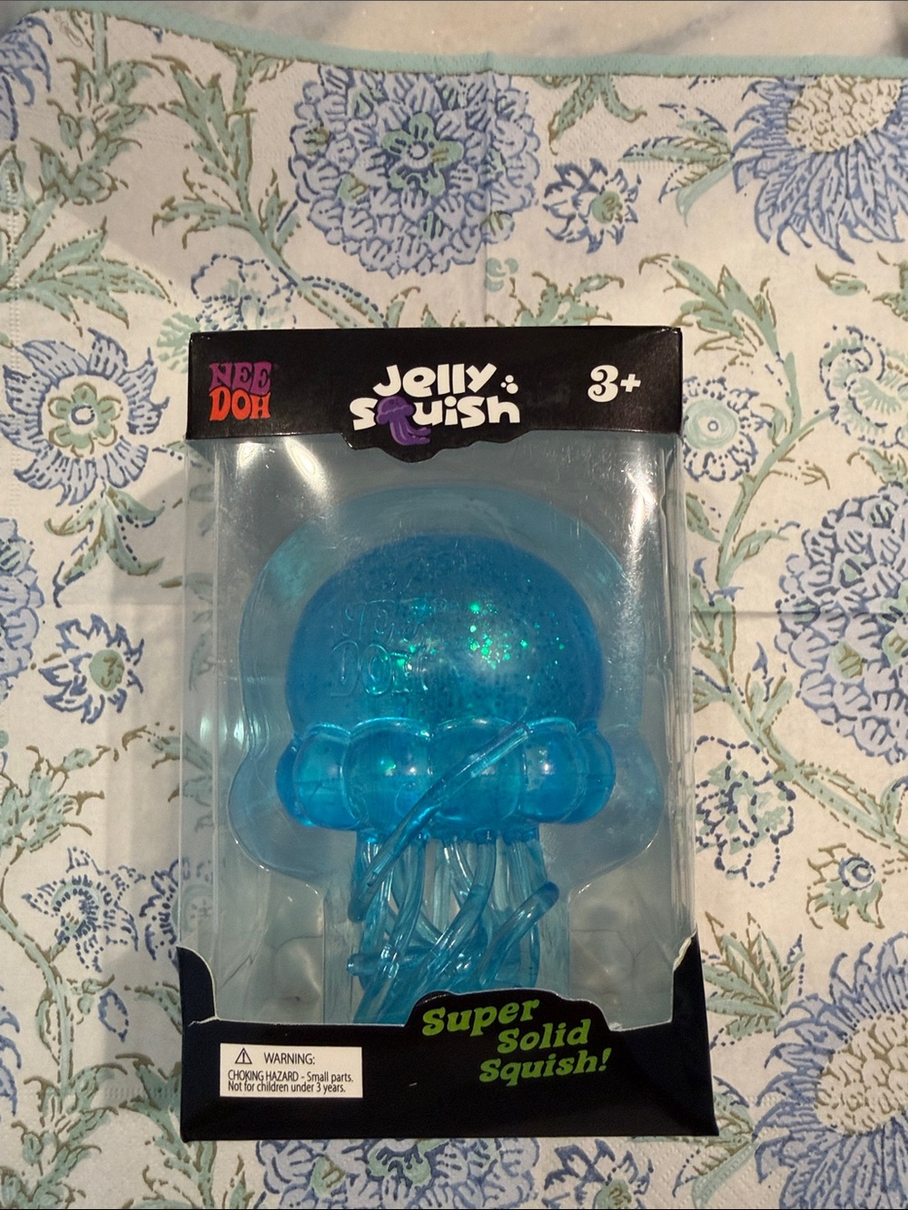 Jelly Squish Squeezy Stretchy Jellyfish “Needoh” Toy - Bright Blue